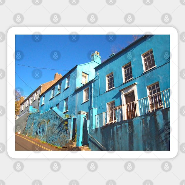 Blue House Hill Sticker by Irish Nostalgia